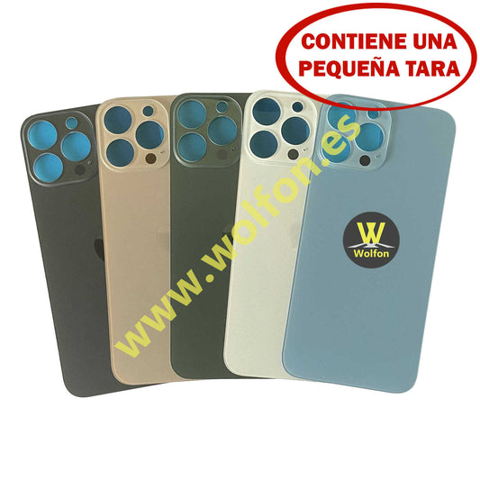 OUTLET PARTE TRASERA IPHONE 13 PRO MAX CON TARA (Agujero de Cámara Grande) con Adhesivo